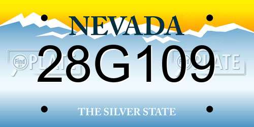 28G109 Nevada License Plate