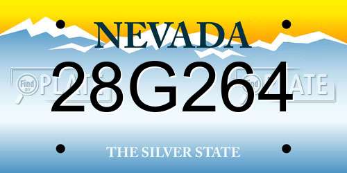 28G264 Nevada License Plate
