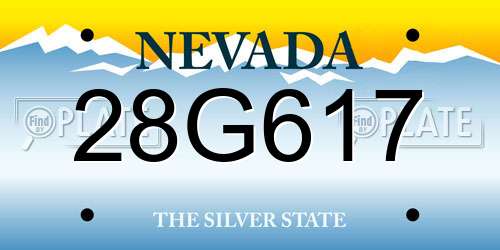 28G617 Nevada License Plate