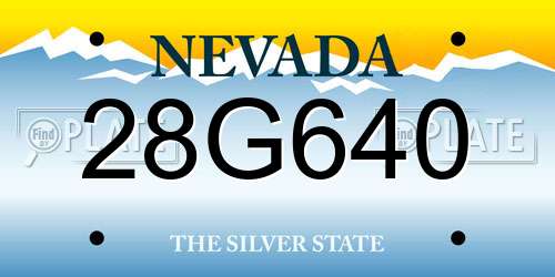 28G640 Nevada License Plate