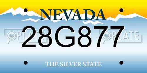 28G877 Nevada License Plate