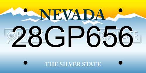 28GP656 Nevada License Plate