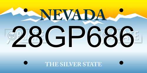 28GP686 Nevada License Plate