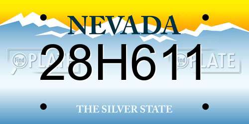 28H611 Nevada License Plate