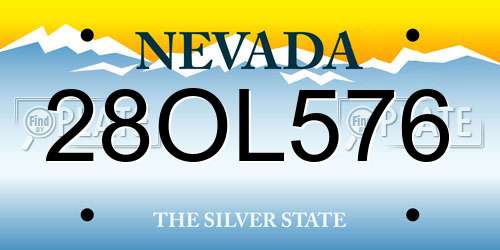 28OL576 Nevada License Plate