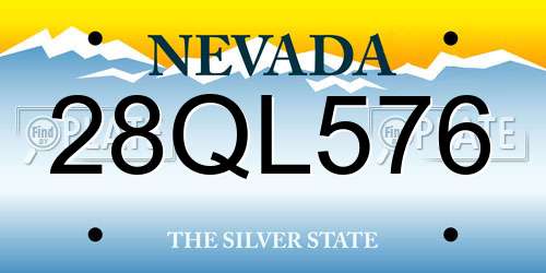 28QL576 Nevada License Plate