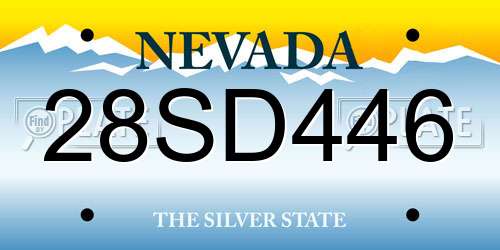 28SD446 Nevada License Plate
