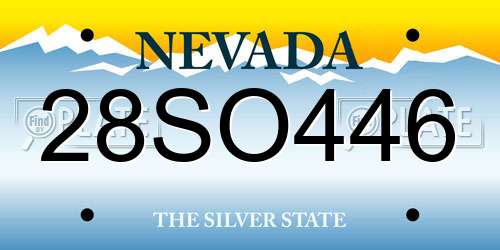 28SO446 Nevada License Plate