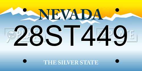 28ST449 Nevada License Plate
