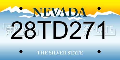 28TD271 Nevada License Plate
