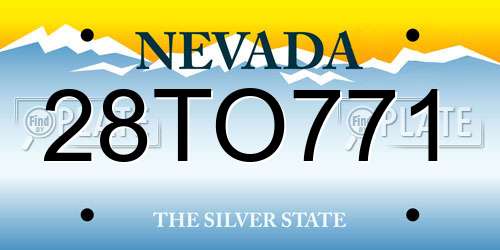 28TO771 Nevada License Plate