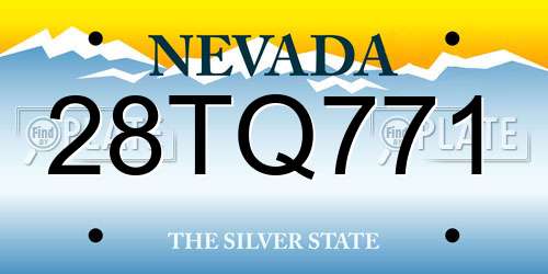 28TQ771 Nevada License Plate