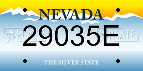 29035E Nevada License Plate