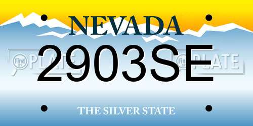 2903SE Nevada License Plate