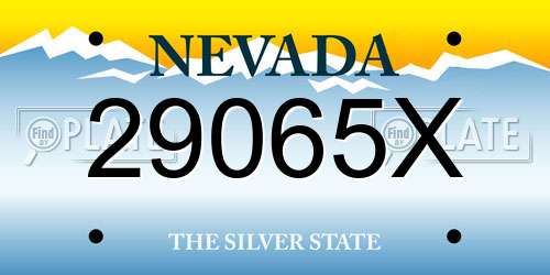 29065X Nevada License Plate