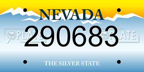 290683 Nevada License Plate