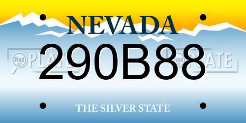 290B88 Nevada License Plate