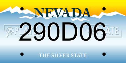 290D06 Nevada License Plate