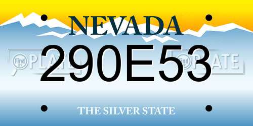 290E53 Nevada License Plate