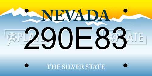 290E83 Nevada License Plate
