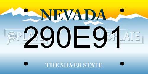 290E91 Nevada License Plate