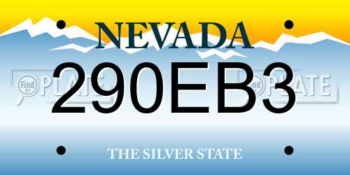290EB3 Nevada License Plate