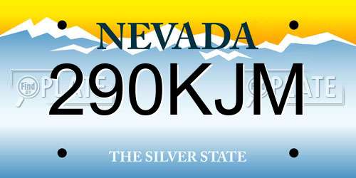 290KJM Nevada License Plate