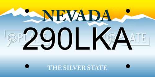 290LKA Nevada License Plate