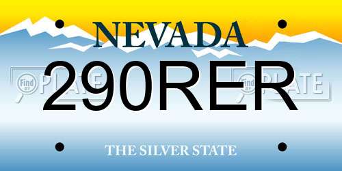 290RER Nevada License Plate