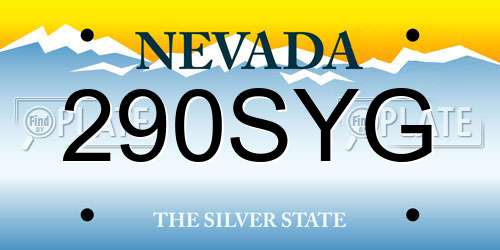290SYG Nevada License Plate