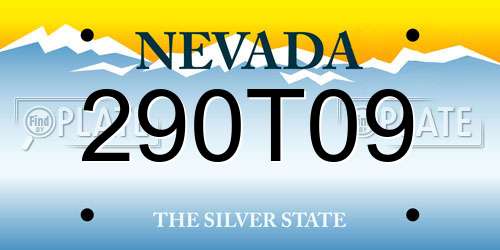 290T09 Nevada License Plate