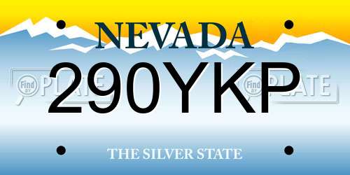 290YKP Nevada License Plate