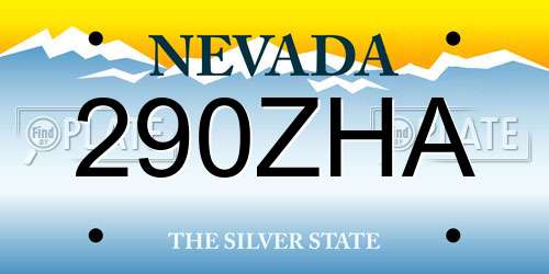 290ZHA Nevada License Plate
