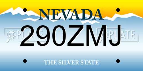 290ZMJ Nevada License Plate