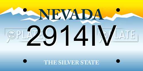 2914IV Nevada License Plate