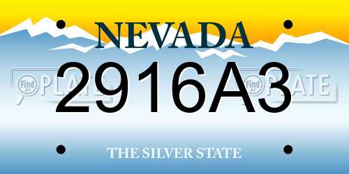 2916A3 Nevada License Plate