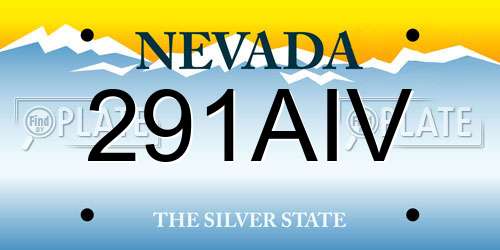 291AIV Nevada License Plate