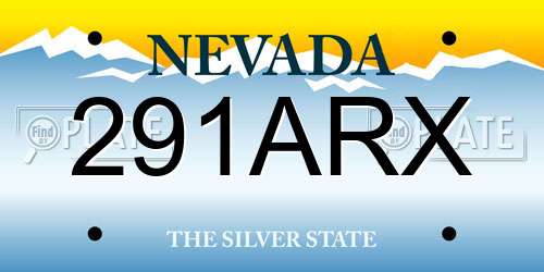 291ARX Nevada License Plate
