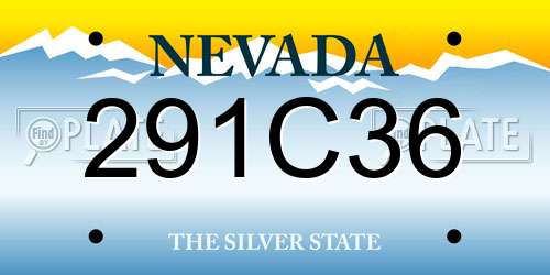 291C36 Nevada License Plate