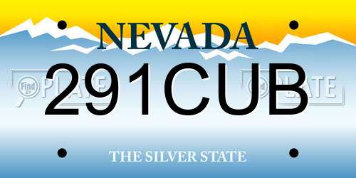 291CUB Nevada License Plate