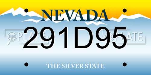 291D95 Nevada License Plate