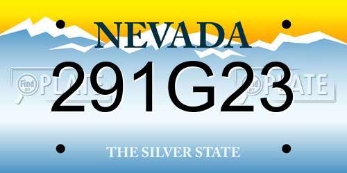 291G23 Nevada License Plate