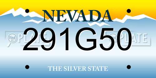 291G50 Nevada License Plate