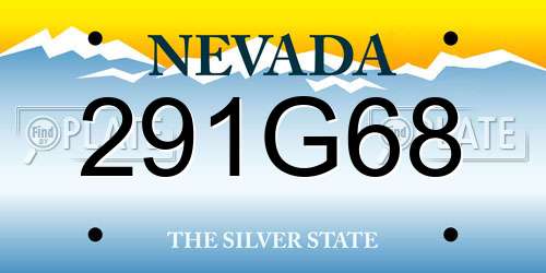 291G68 Nevada License Plate