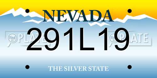 291L19 Nevada License Plate