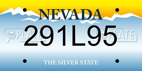 291L95 Nevada License Plate