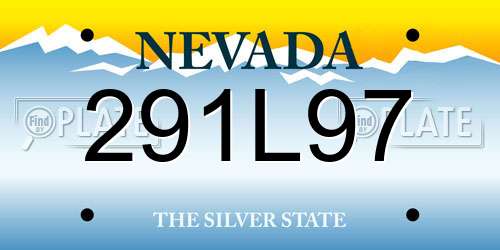 291L97 Nevada License Plate