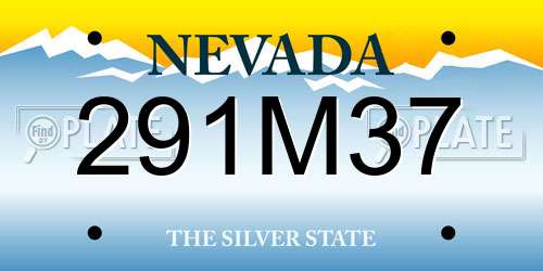 291M37 Nevada License Plate