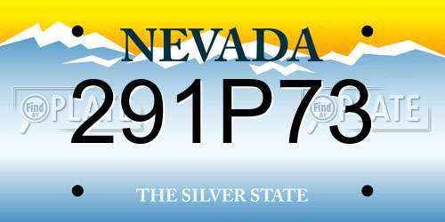 291P73 Nevada License Plate
