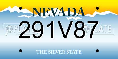 291V87 Nevada License Plate
